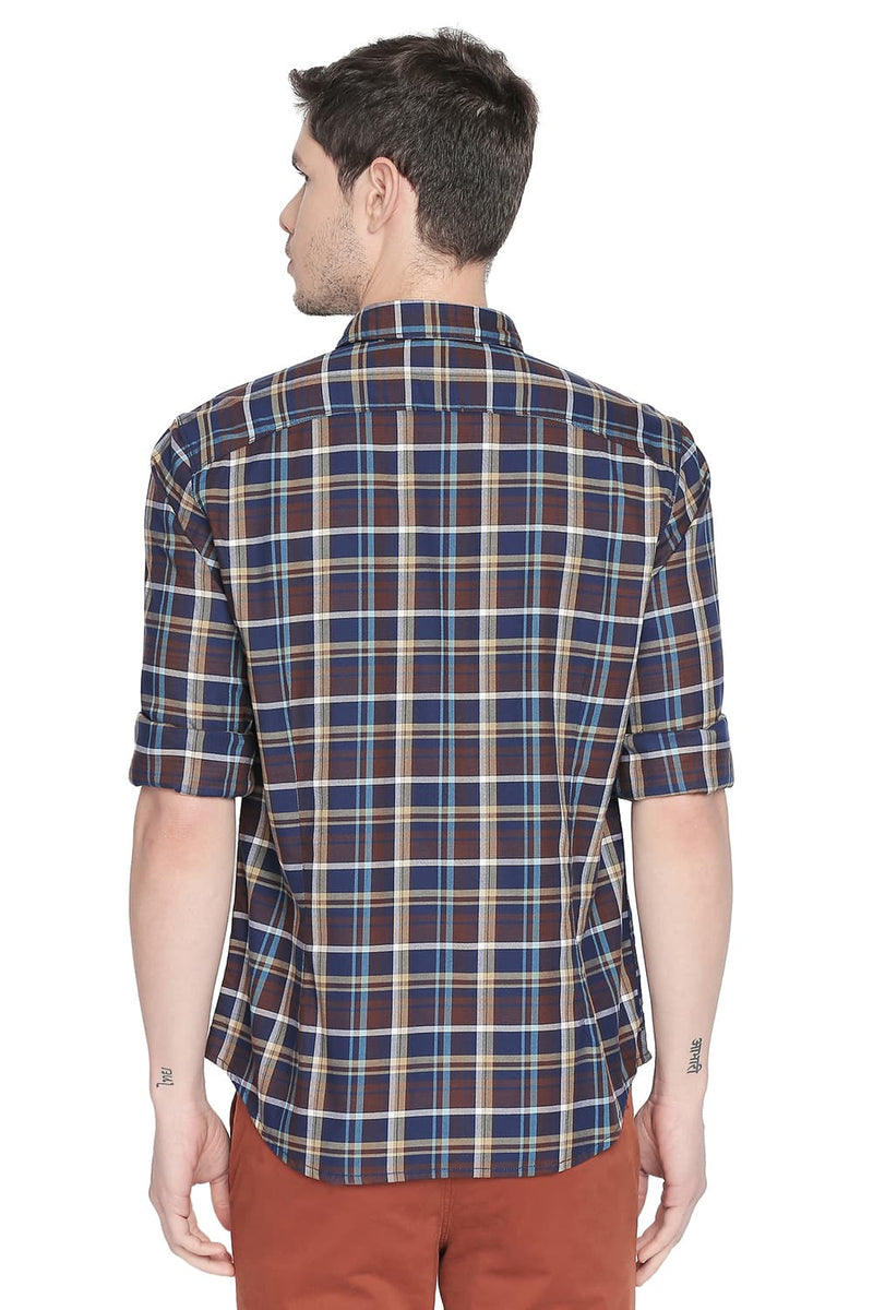 BASICS SLIM FIT CHECKS SHIRT