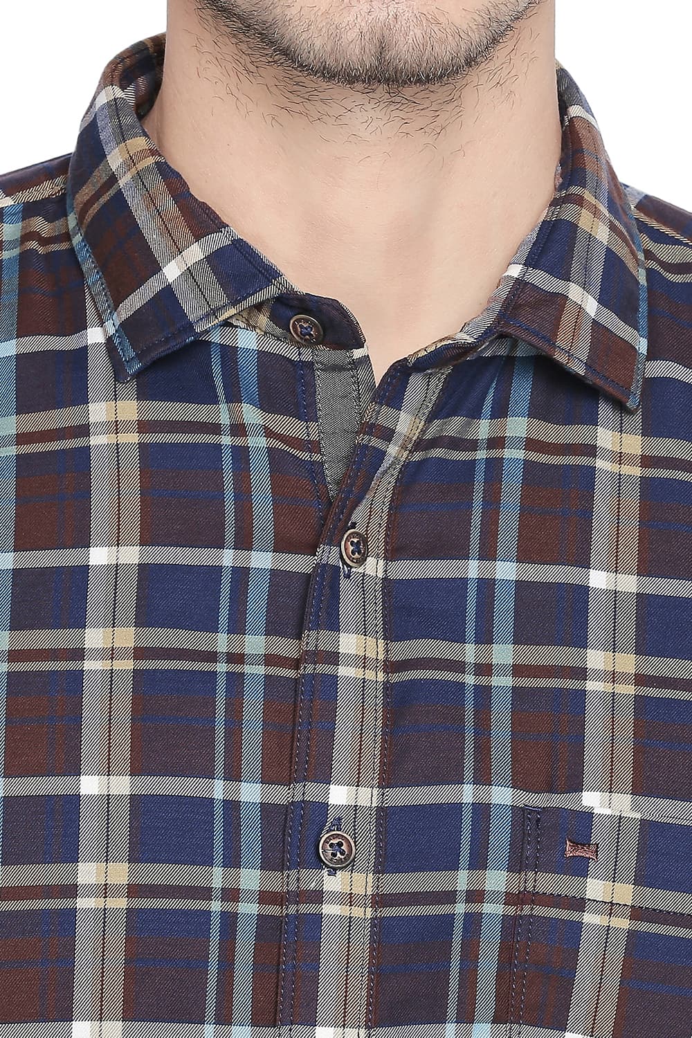 BASICS SLIM FIT CHECKS SHIRT