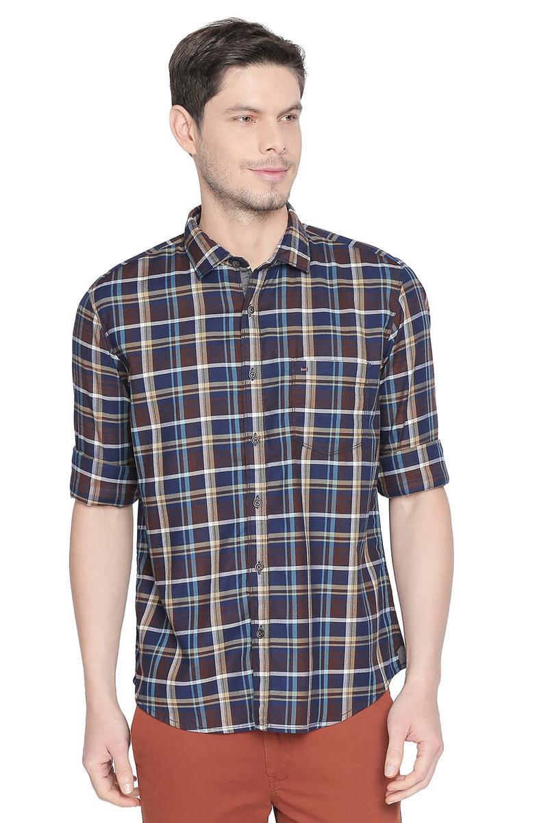 BASICS SLIM FIT CHECKS SHIRT