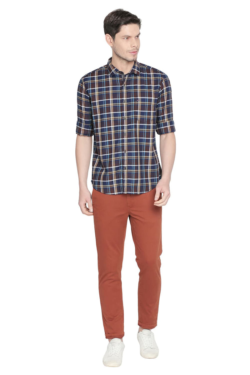 BASICS SLIM FIT CHECKS SHIRT