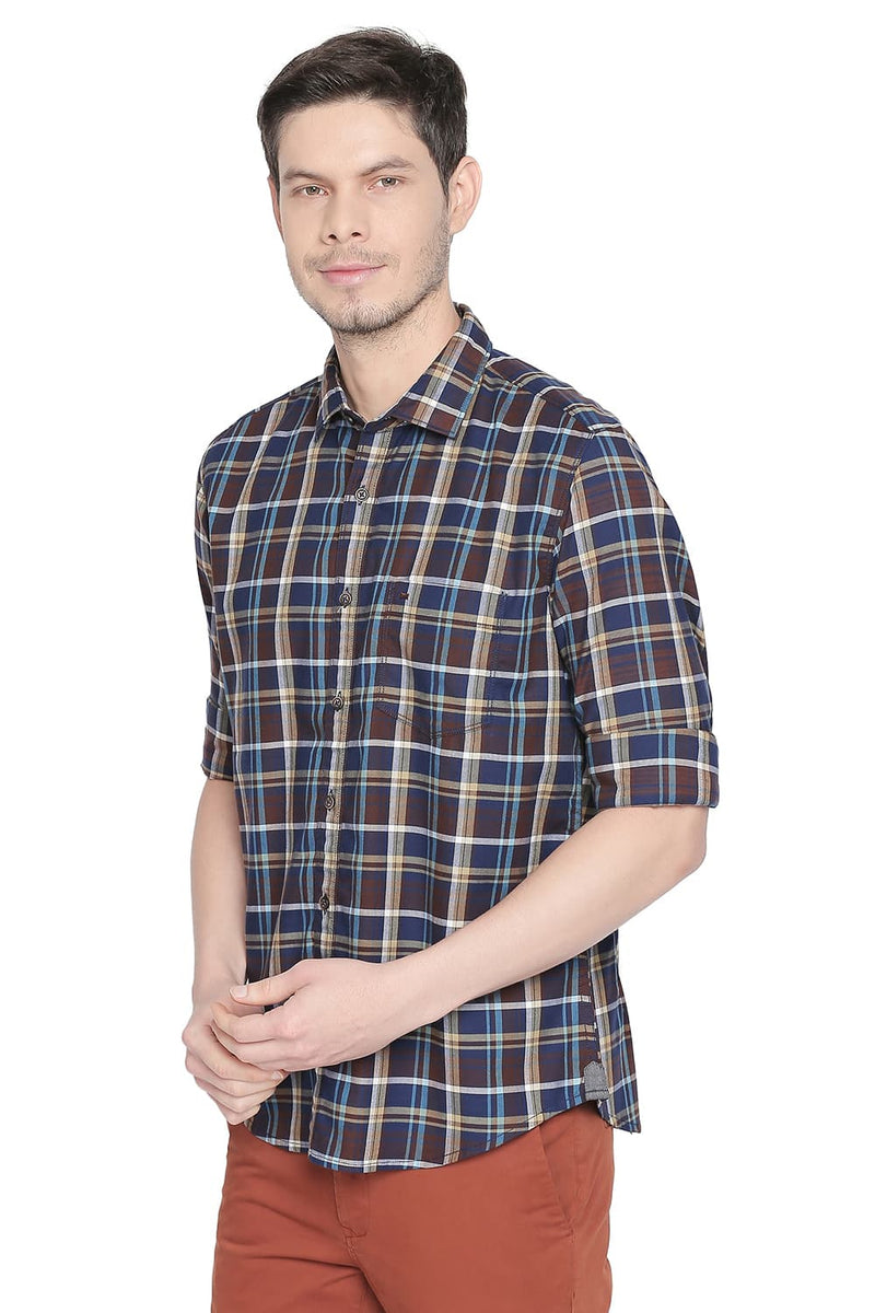 BASICS SLIM FIT CHECKS SHIRT