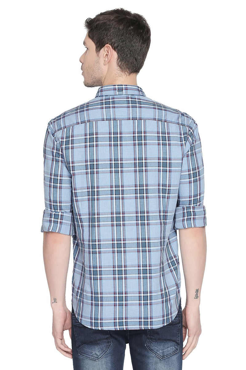 BASICS SLIM FIT CHECKS SHIRT