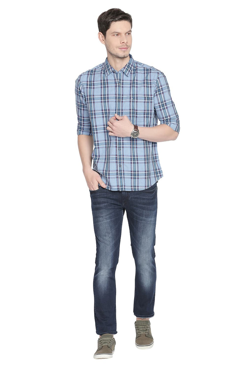 BASICS SLIM FIT CHECKS SHIRT