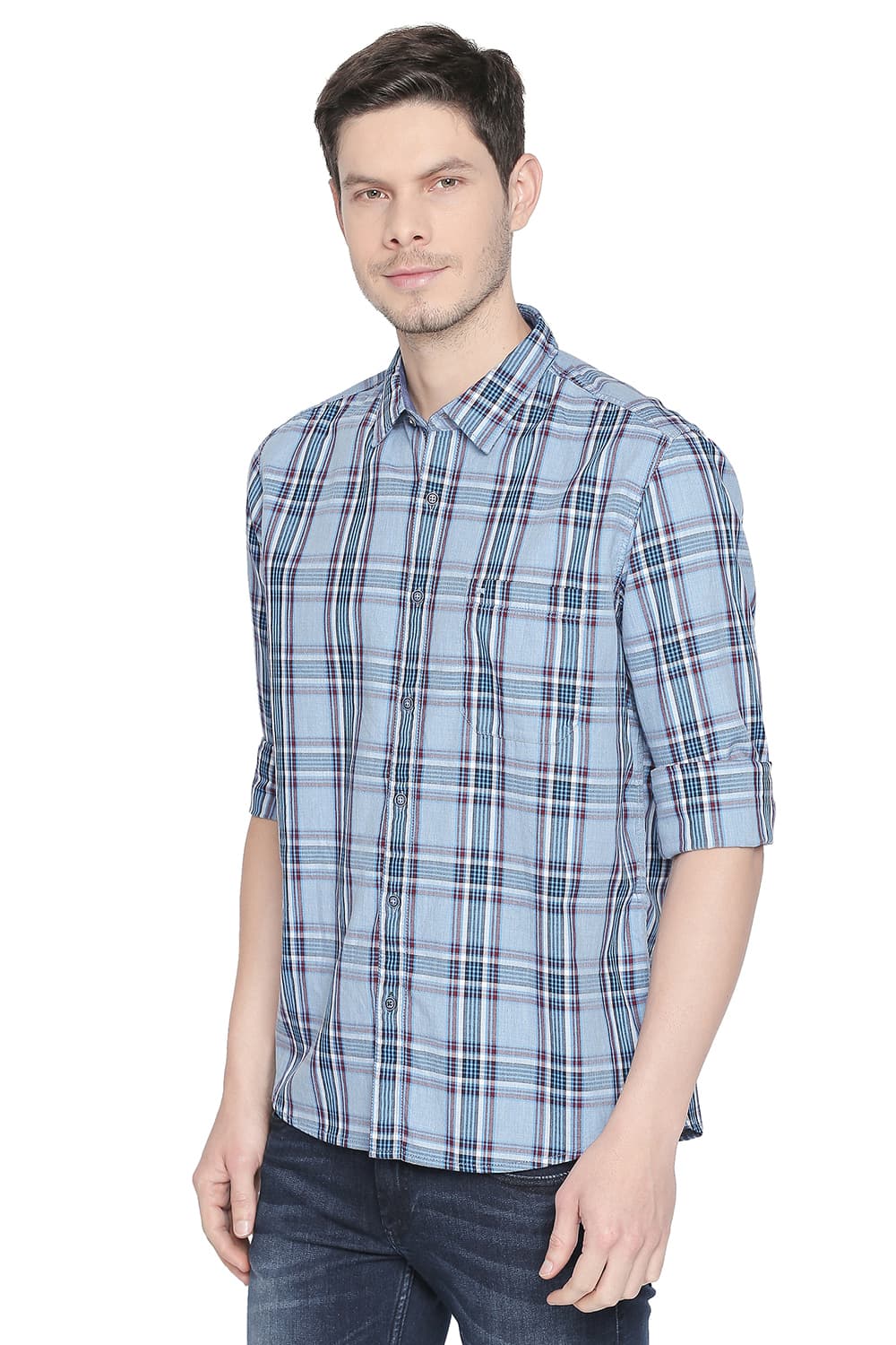 BASICS SLIM FIT CHECKS SHIRT