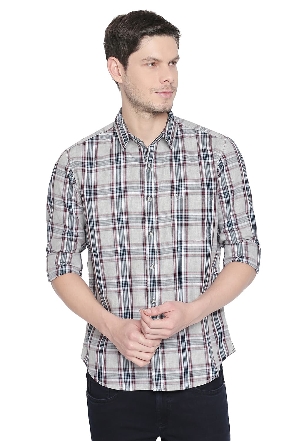 BASICS SLIM FIT CHECKS SHIRT