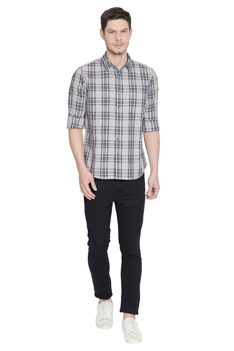 BASICS SLIM FIT CHECKS SHIRT