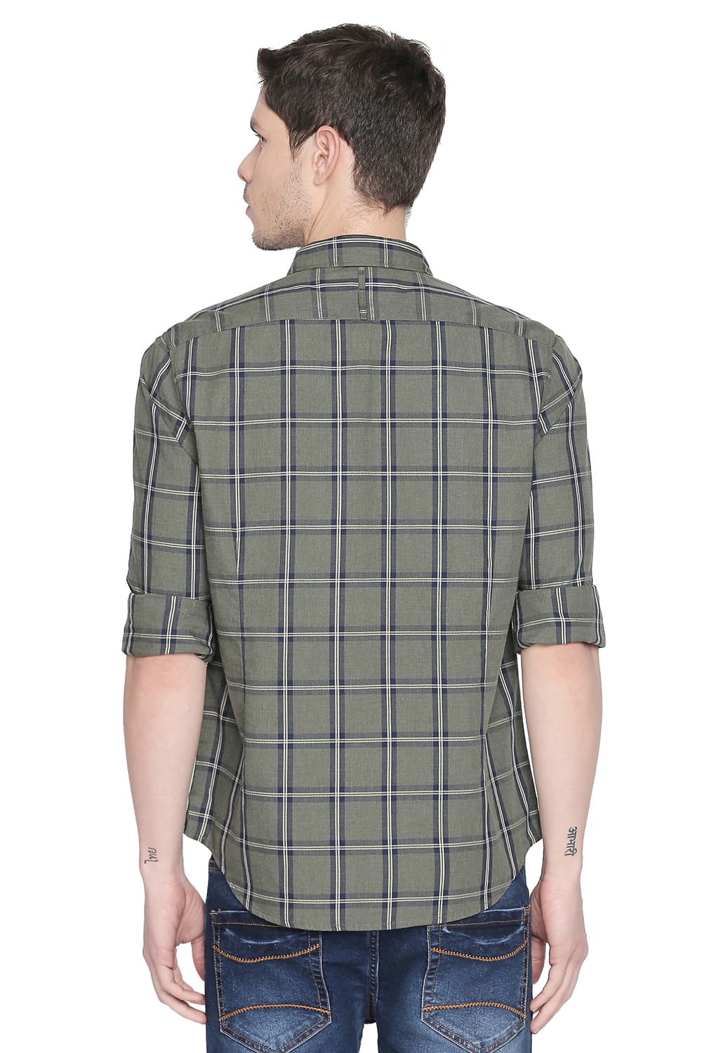 BASICS SLIM FIT CHECKS SHIRT