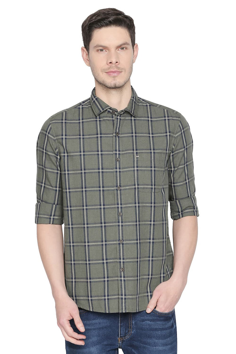 BASICS SLIM FIT CHECKS SHIRT