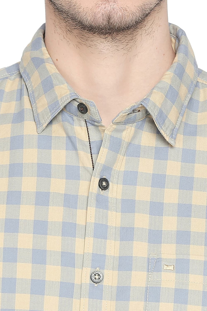 BASICS SLIM FIT CHECKS SHIRT