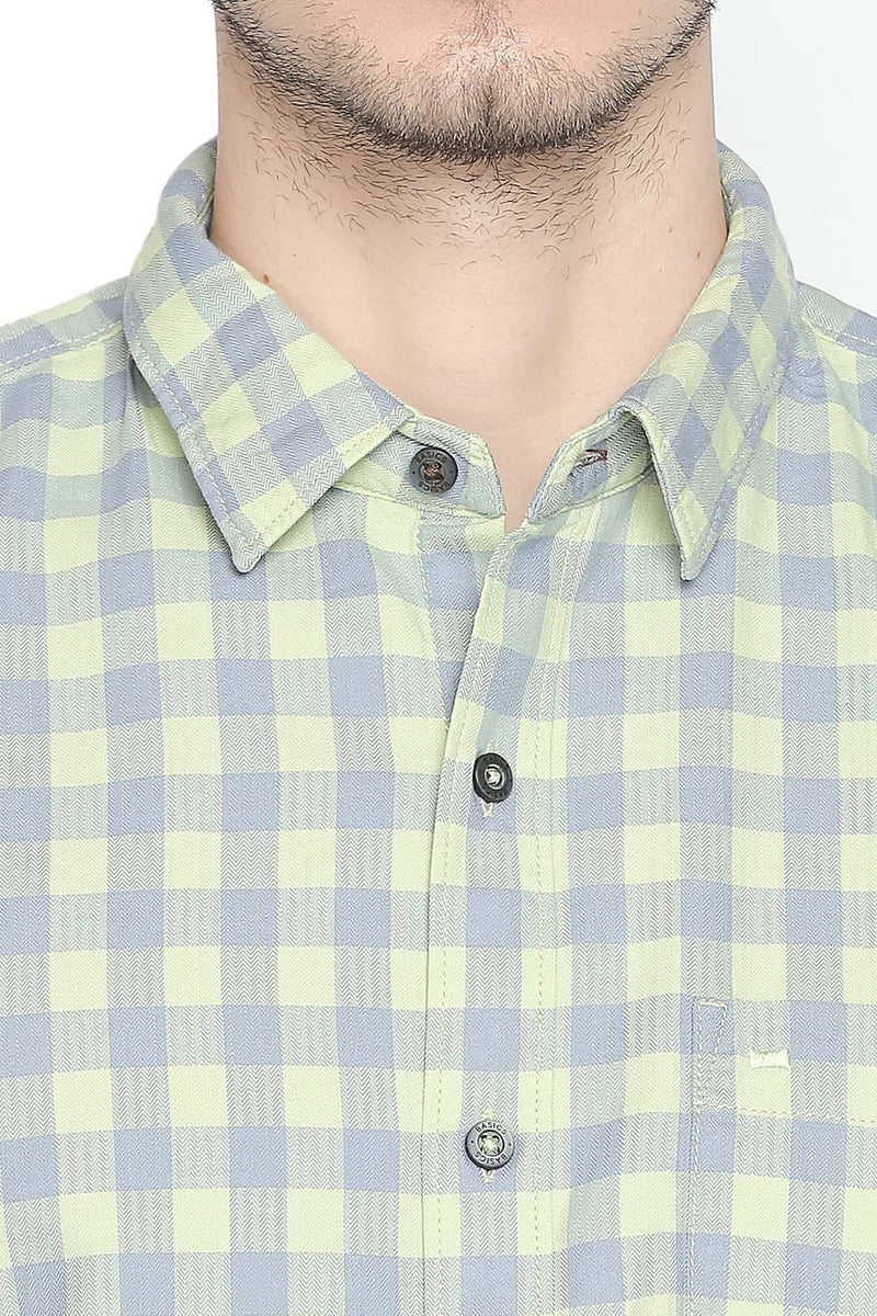 BASICS SLIM FIT CHECKS SHIRT