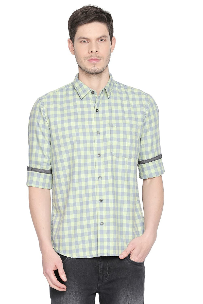 BASICS SLIM FIT CHECKS SHIRT