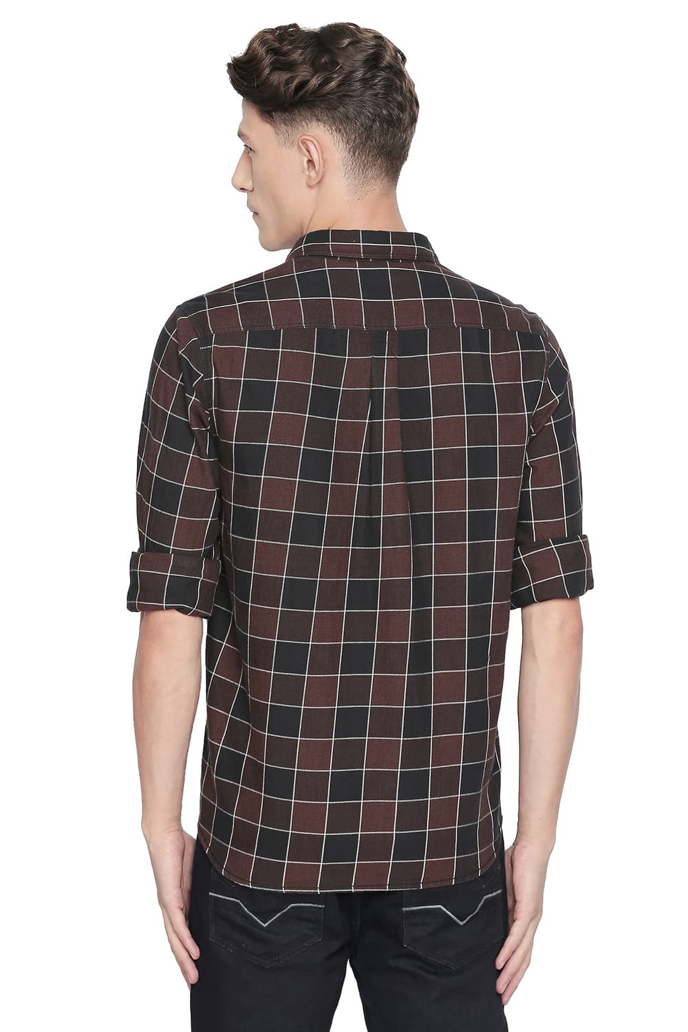 BASICS SLIM FIT CHECKS SHIRT