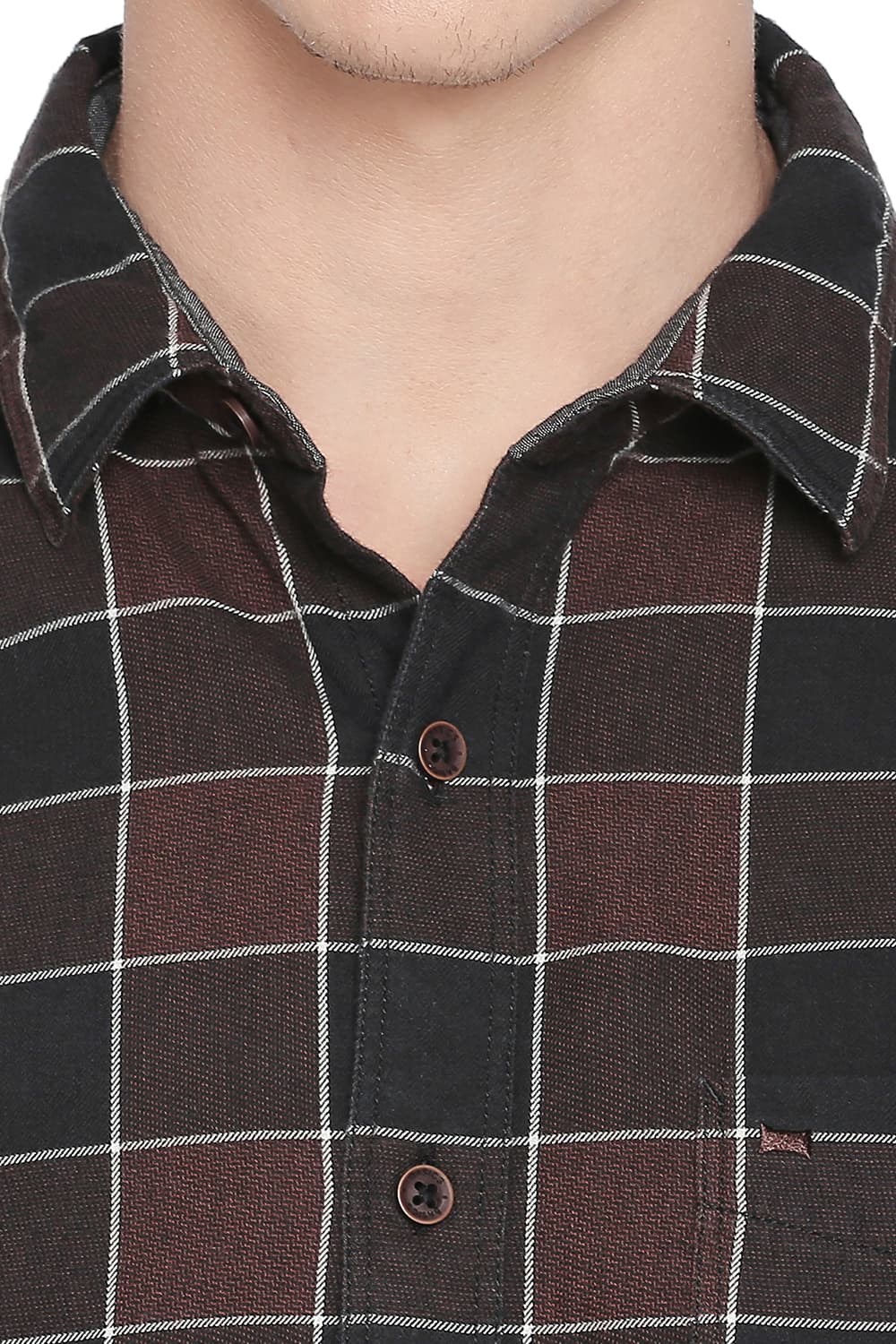 BASICS SLIM FIT CHECKS SHIRT