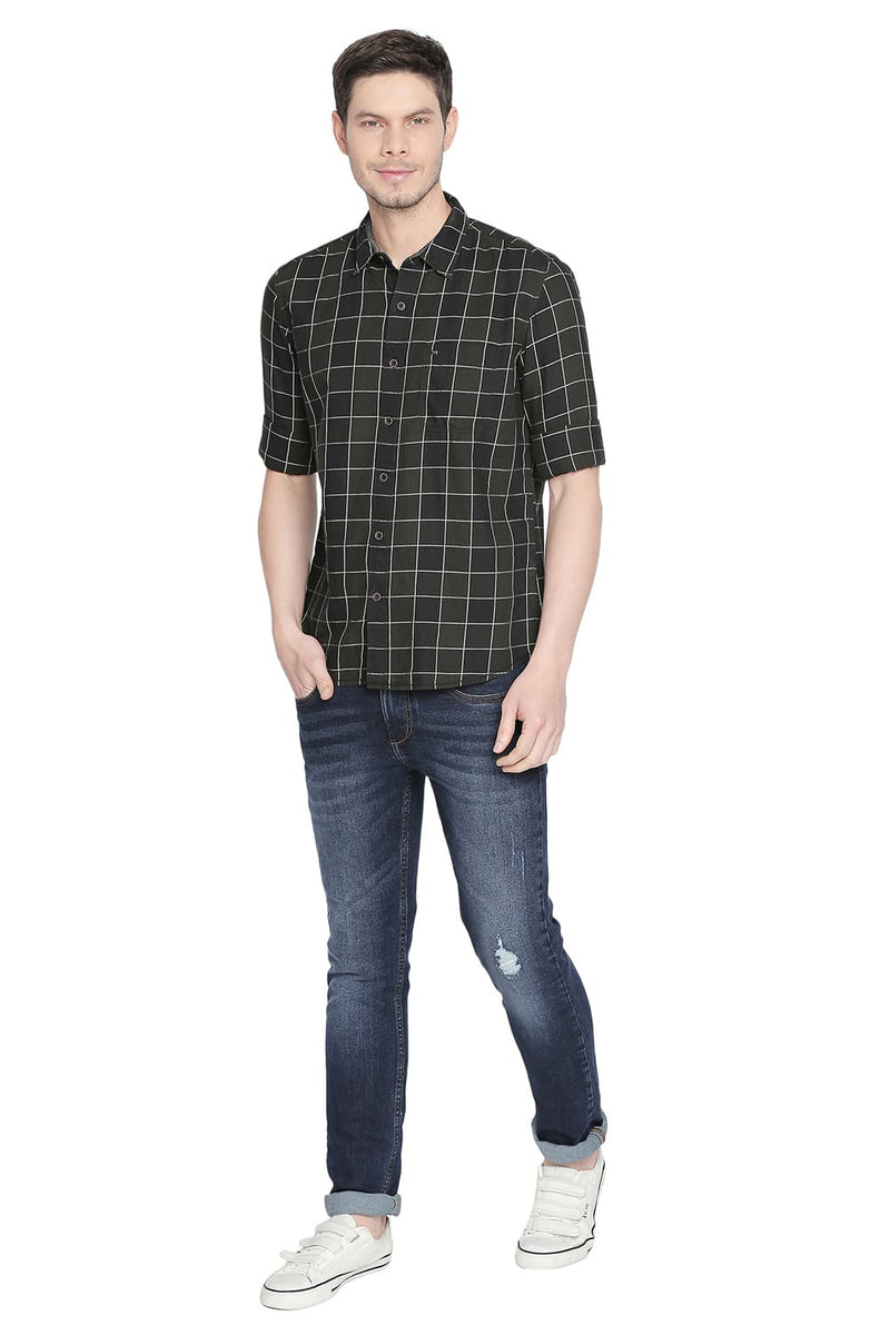 BASICS SLIM FIT CHECKS SHIRT