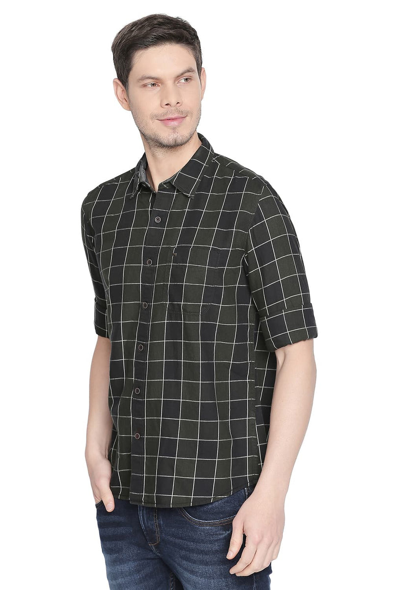 BASICS SLIM FIT CHECKS SHIRT