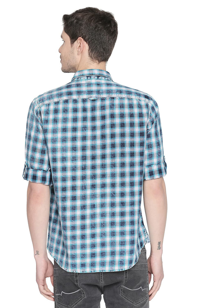 BASICS SLIM FIT CHECKS SHIRT