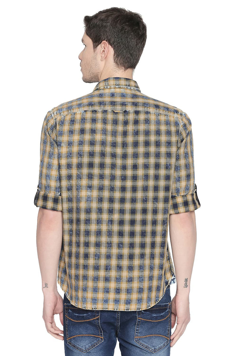 BASICS SLIM FIT CHECKS SHIRT