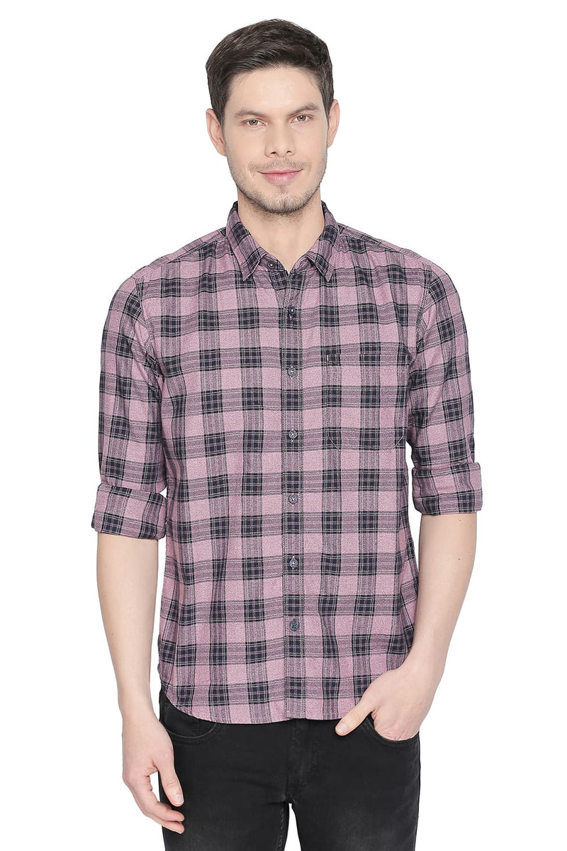 BASICS SLIM FIT CHECKS SHIRT