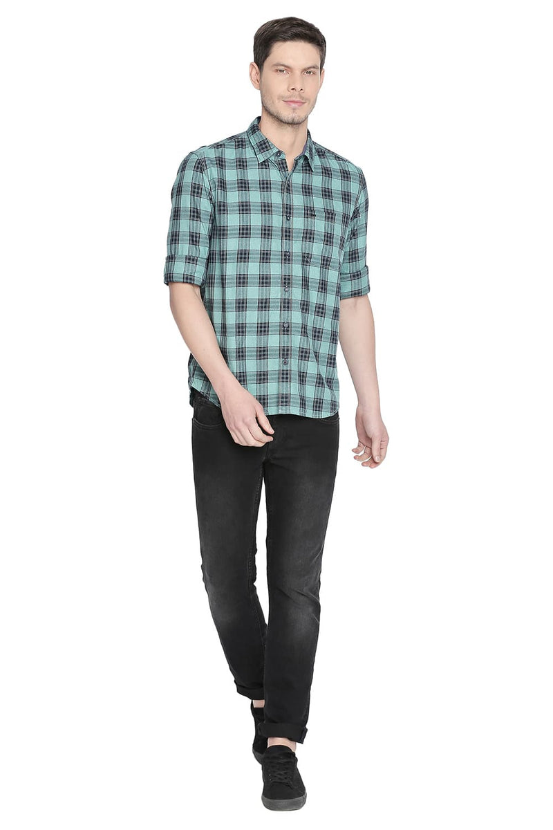 BASICS SLIM FIT CHECKS SHIRT