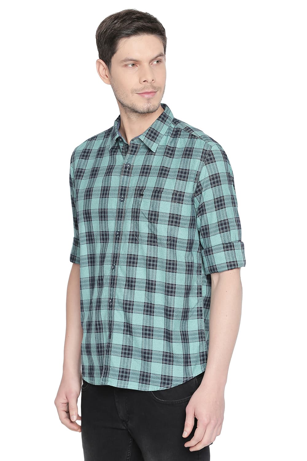 BASICS SLIM FIT CHECKS SHIRT