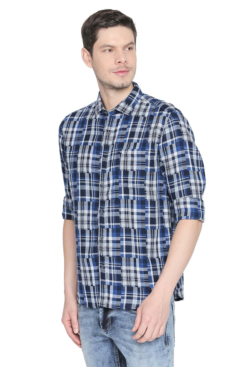 BASICS SLIM FIT CHECKS SHIRT