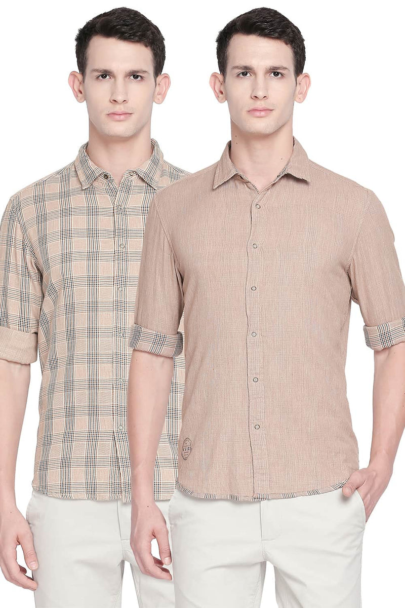 BASICS SLIM FIT REVERSIBLE SHIRT