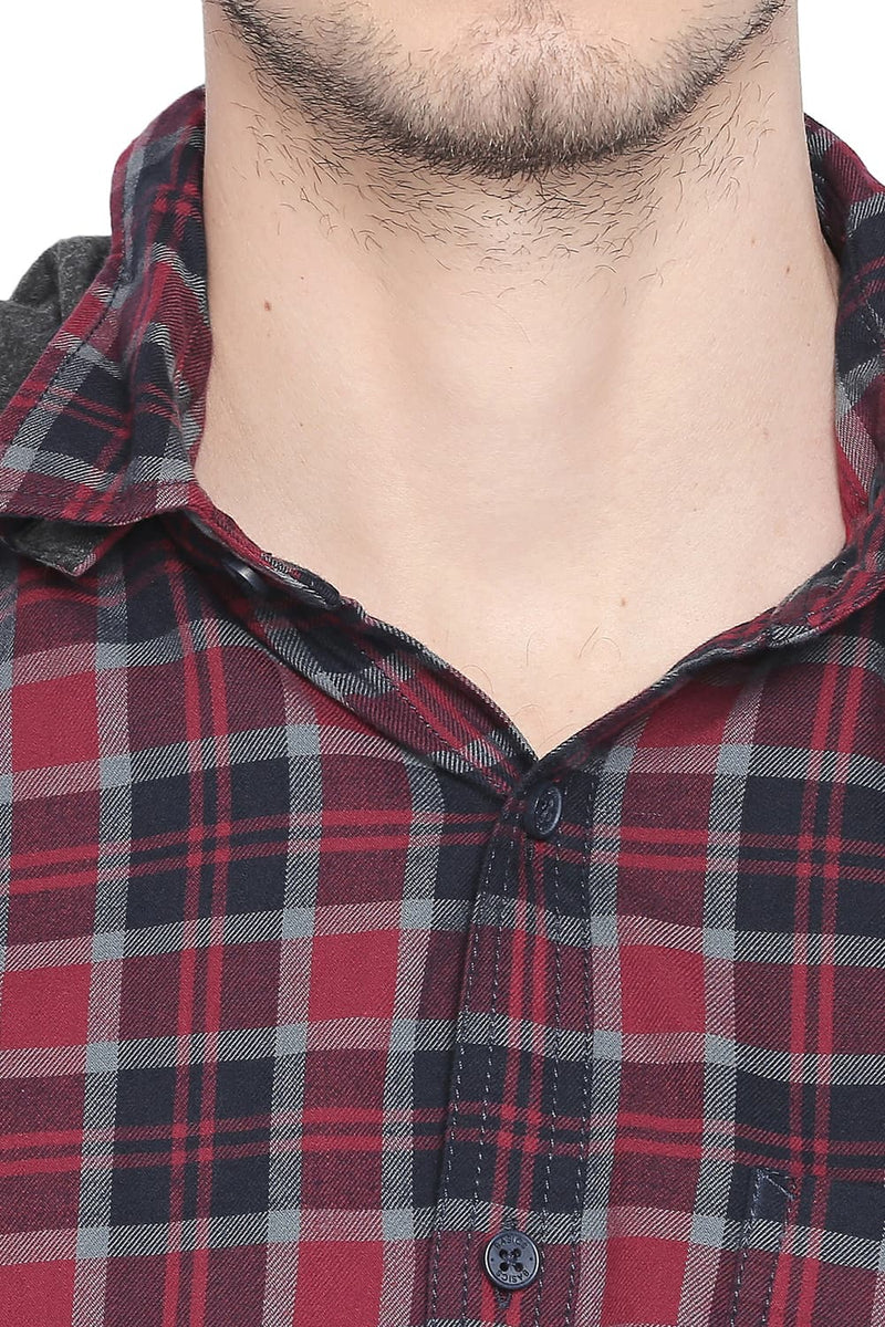 BASICS SLIM FIT TWILL CHECKS SHIRT