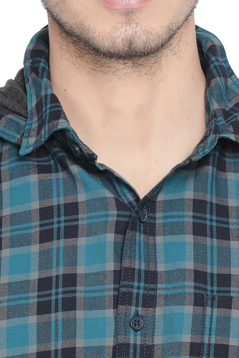 BASICS SLIM FIT TWILL CHECKS SHIRT