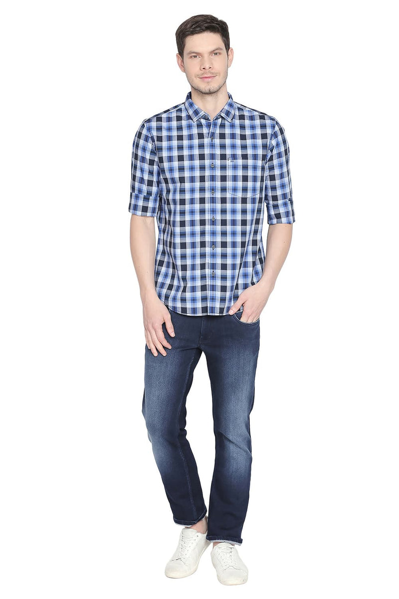 BASICS SLIM FIT CHECKS SHIRT