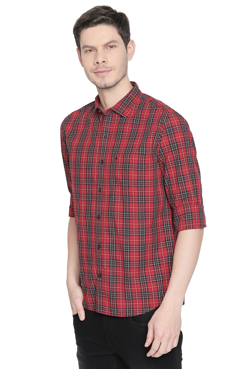 BASICS SLIM FIT CHECKS SHIRT