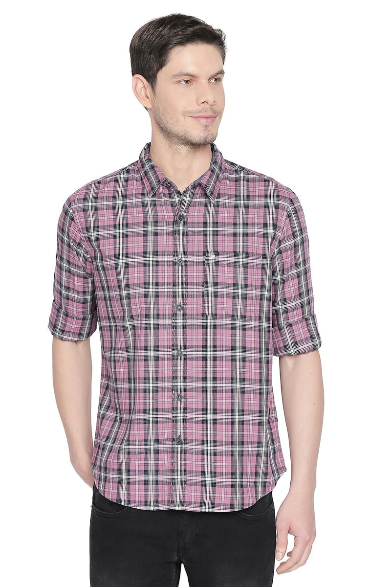 BASICS SLIM FIT CHECKS SHIRT