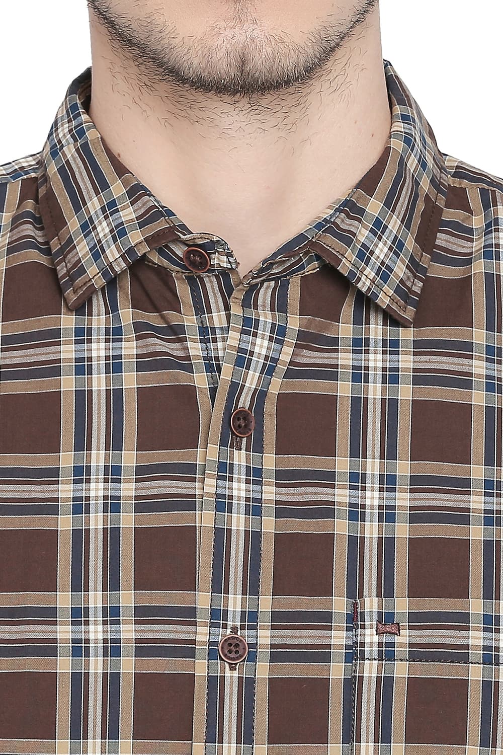 BASICS SLIM FIT CHECKS SHIRT