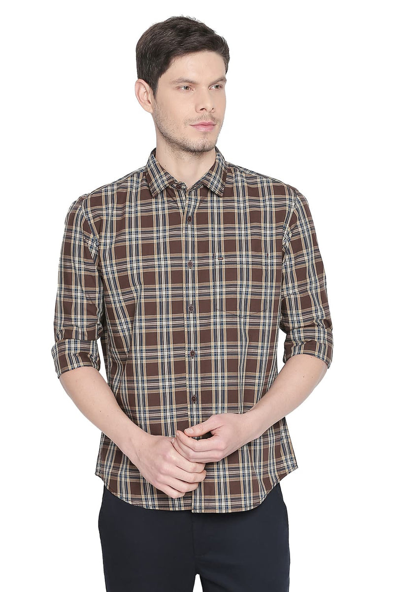 BASICS SLIM FIT CHECKS SHIRT