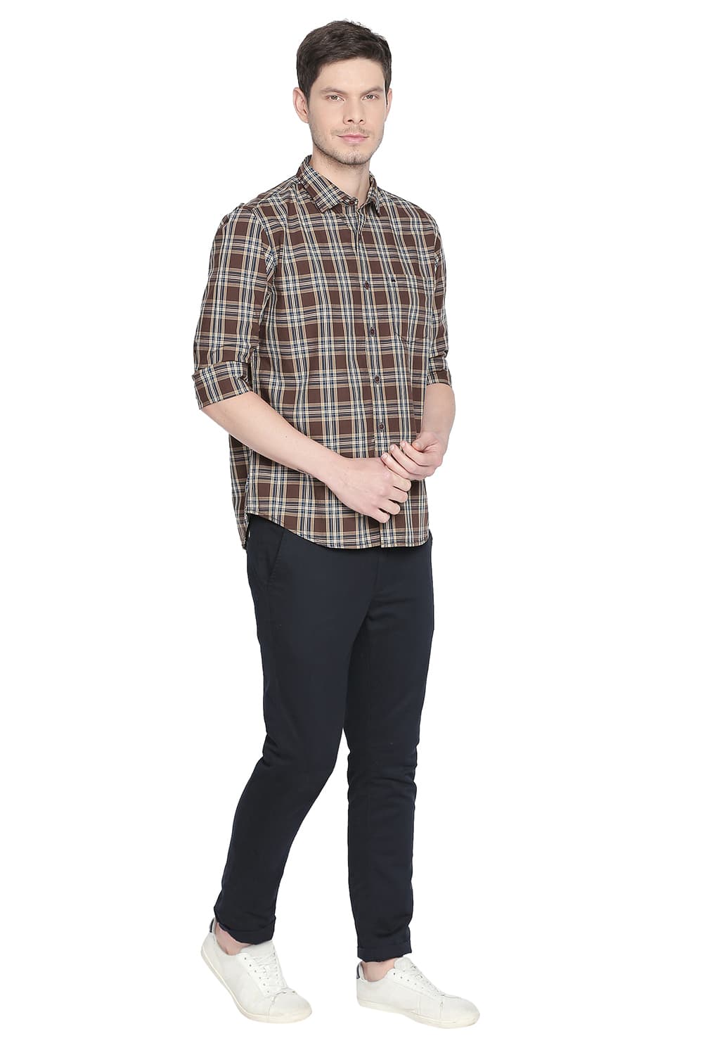 BASICS SLIM FIT CHECKS SHIRT