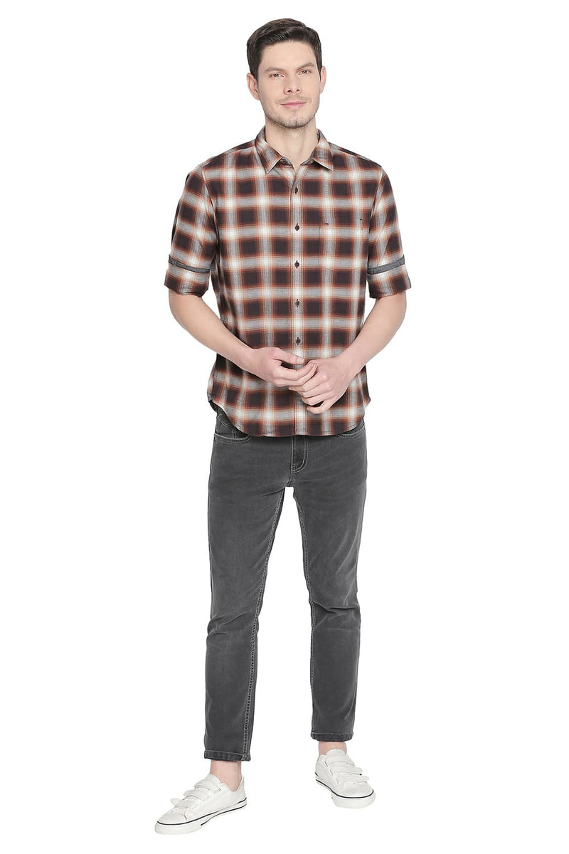 BASICS SLIM FIT CHECKS SHIRT