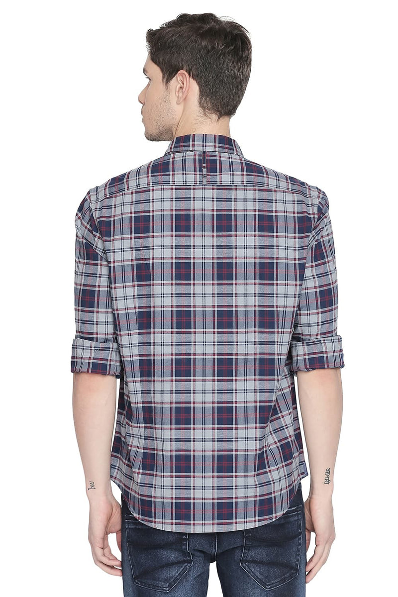 BASICS SLIM FIT CHECKS SHIRT