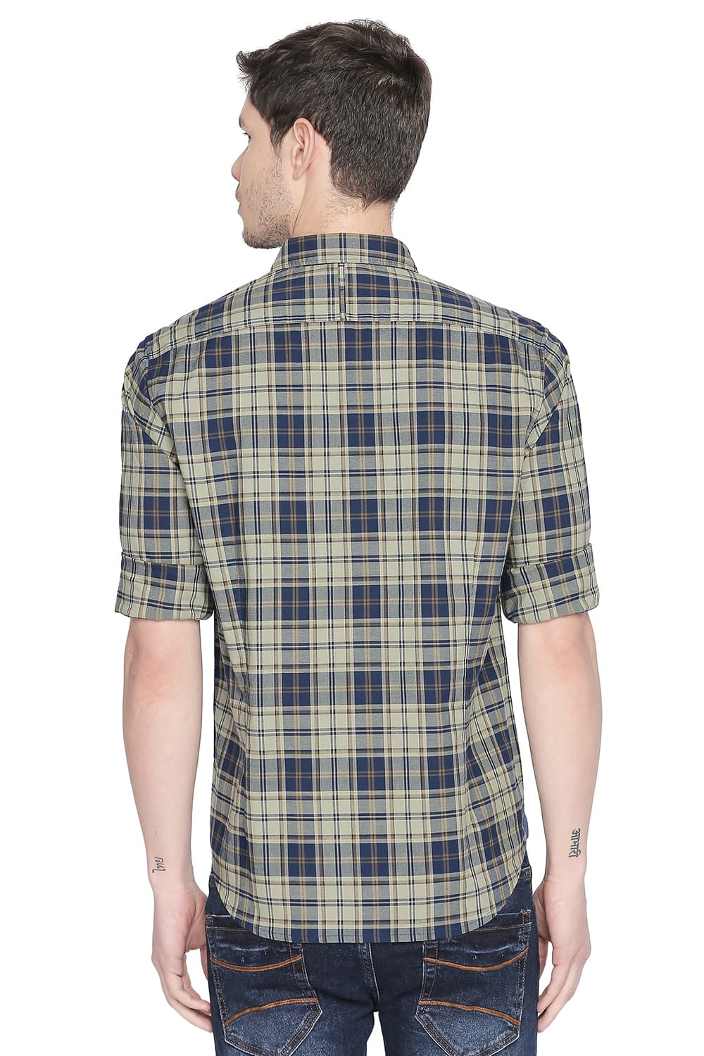 BASICS SLIM FIT CHECKS SHIRT