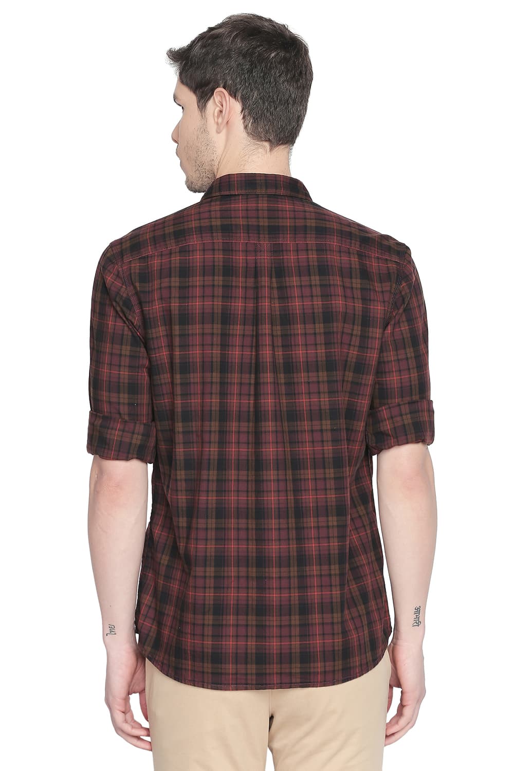 BASICS SLIM FIT CHECKS SHIRT