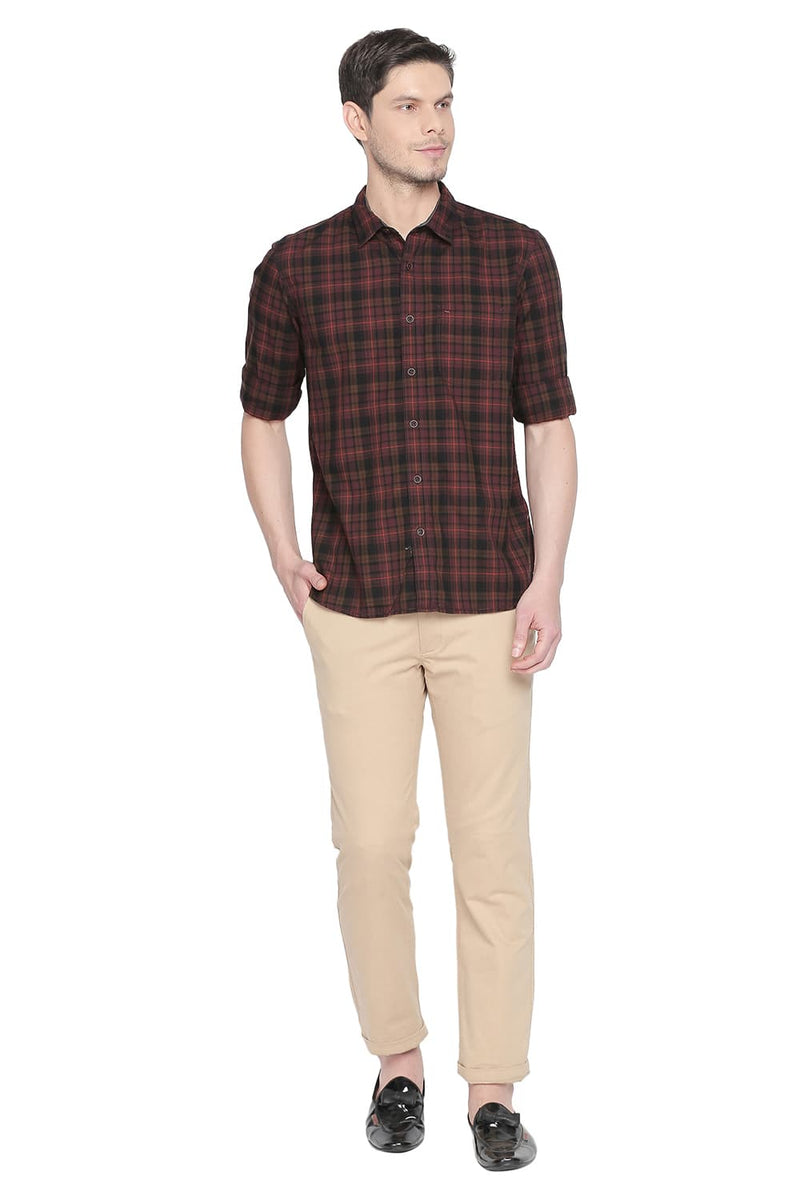 BASICS SLIM FIT CHECKS SHIRT