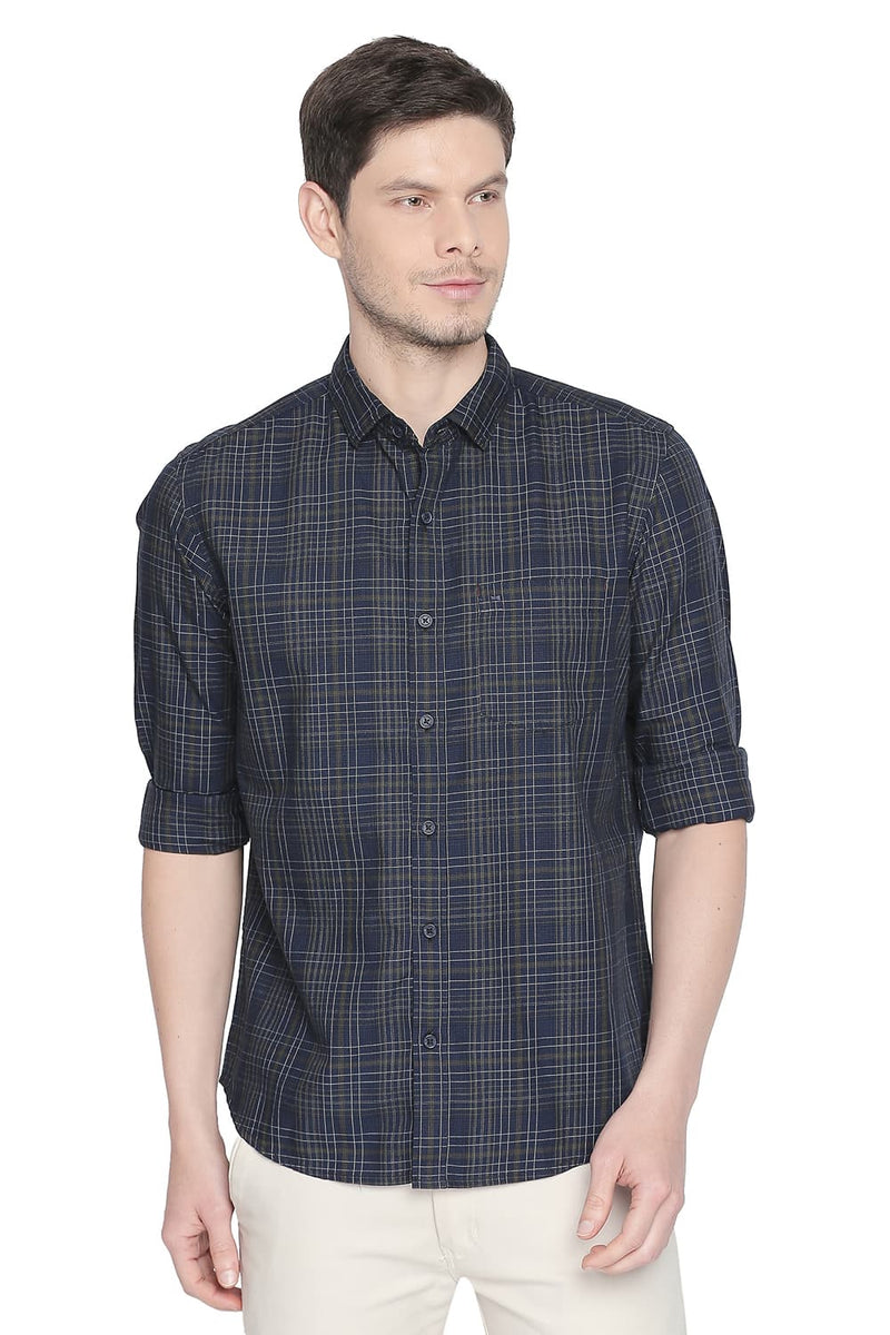 BASICS SLIM FIT CHECKS SHIRT