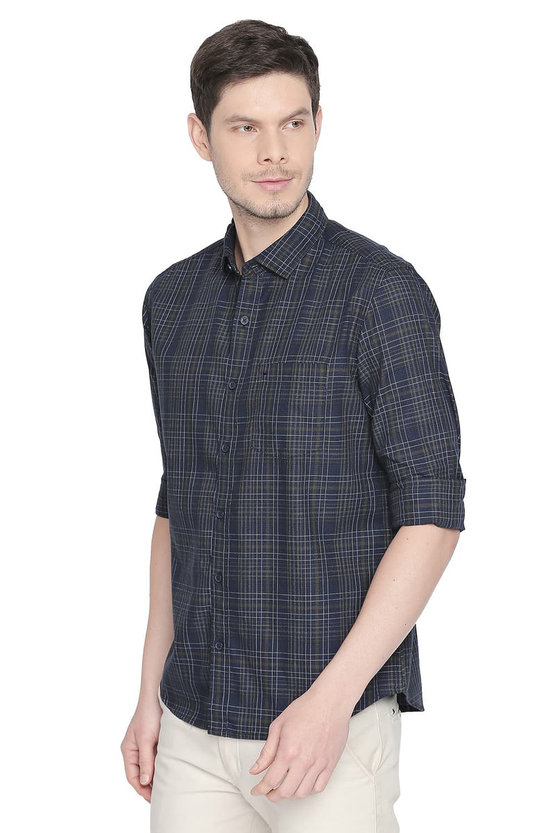 BASICS SLIM FIT CHECKS SHIRT