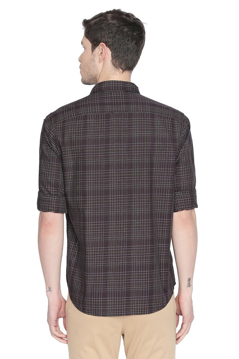 BASICS SLIM FIT CHECKS SHIRT