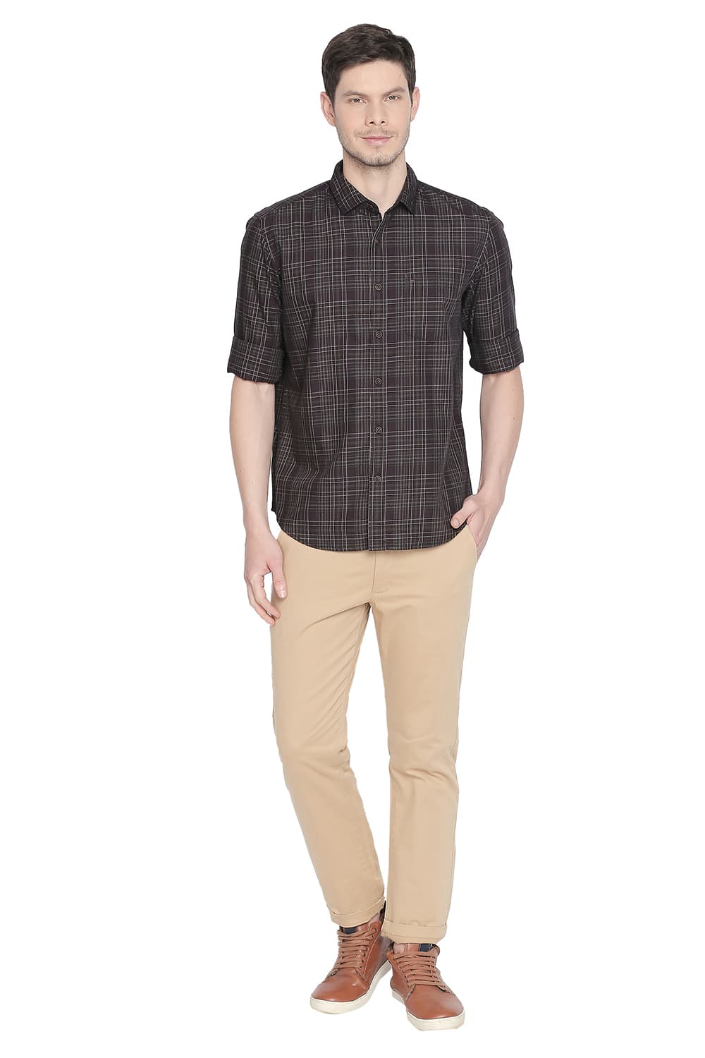 BASICS SLIM FIT CHECKS SHIRT