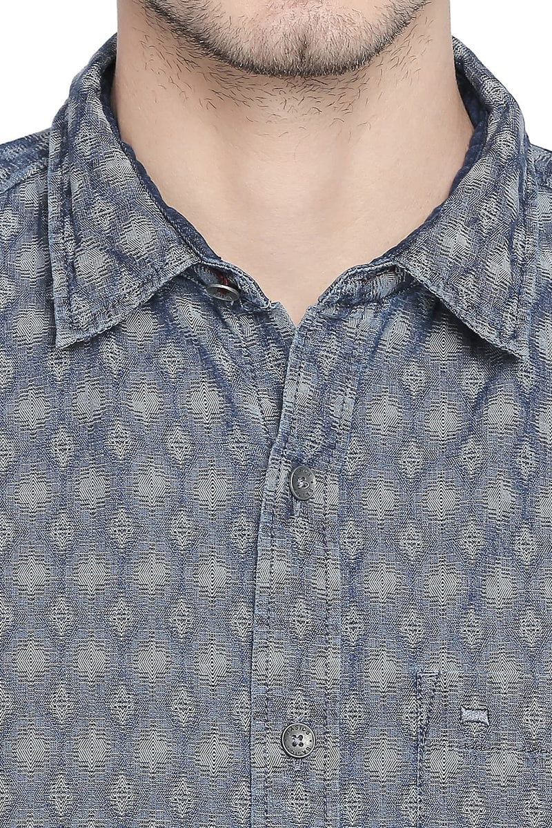 BASICS SLIM FIT JACQUARD SHIRT