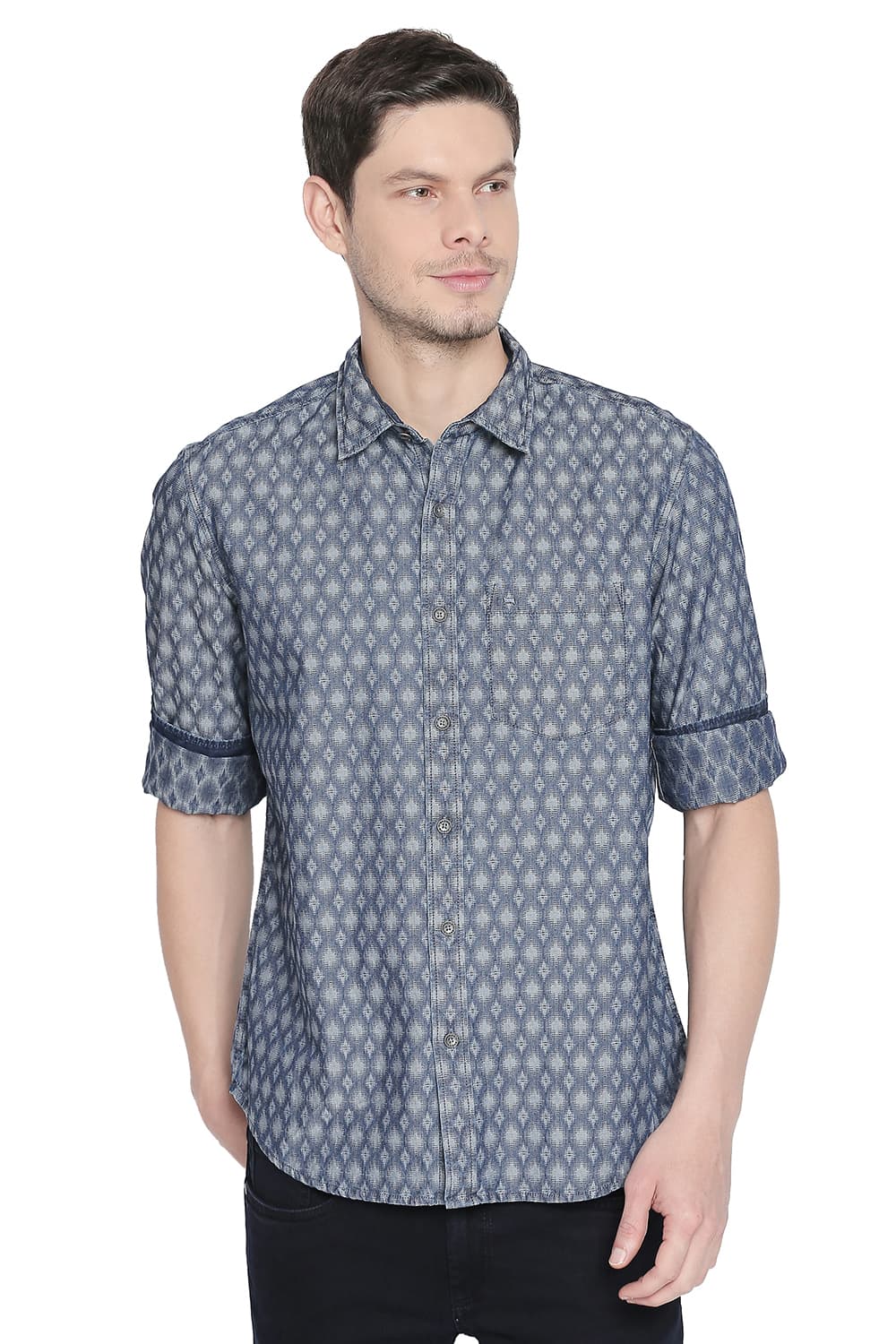 BASICS SLIM FIT JACQUARD SHIRT