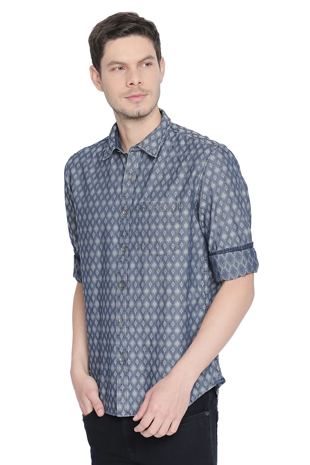 BASICS SLIM FIT JACQUARD SHIRT