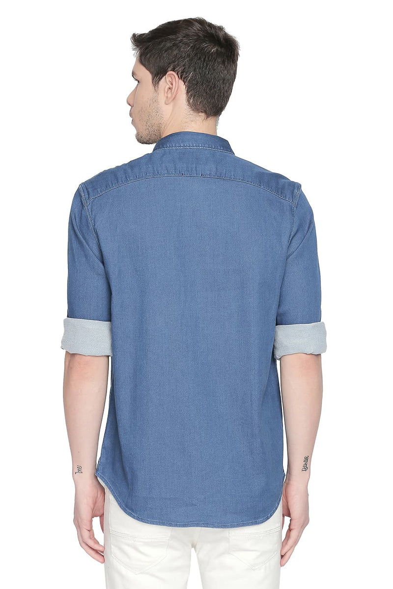 BASICS SLIM FIT INDIGO SHIRT