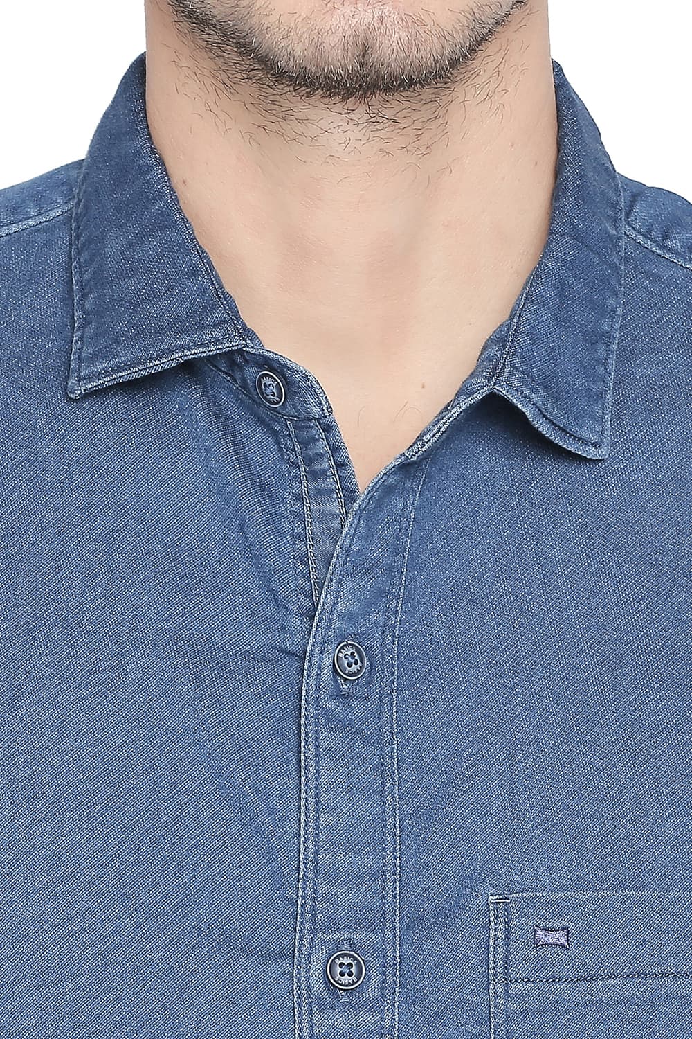 BASICS SLIM FIT INDIGO SHIRT