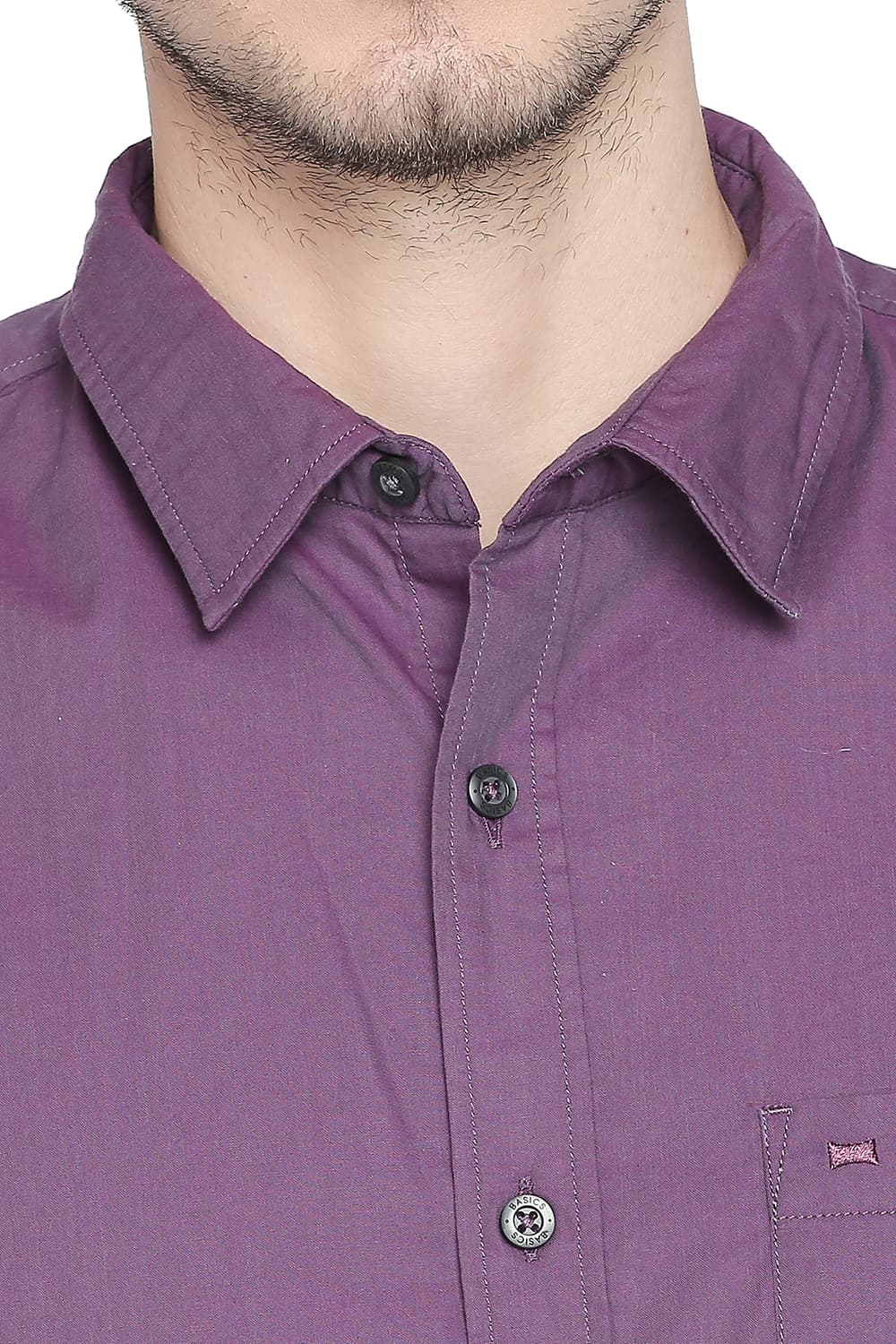 BASICS SLIM FIT TWO TONE SHIRT