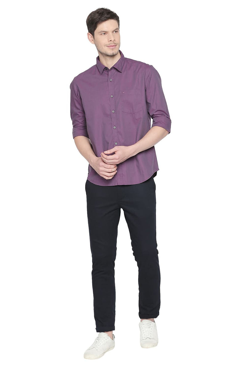 BASICS SLIM FIT TWO TONE SHIRT